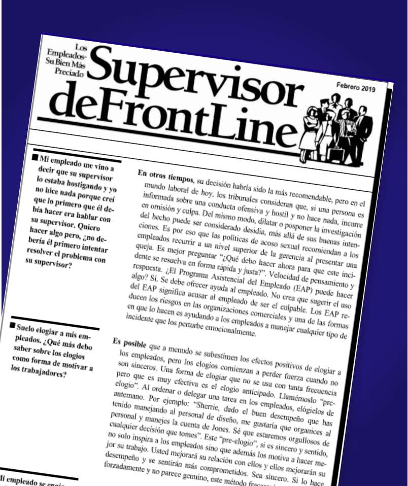 FrontLine Supervisor EAP Utilization Improvement Newsletter (Spanish) - Supervisor - workplacenewsletters - workplacenewsletters